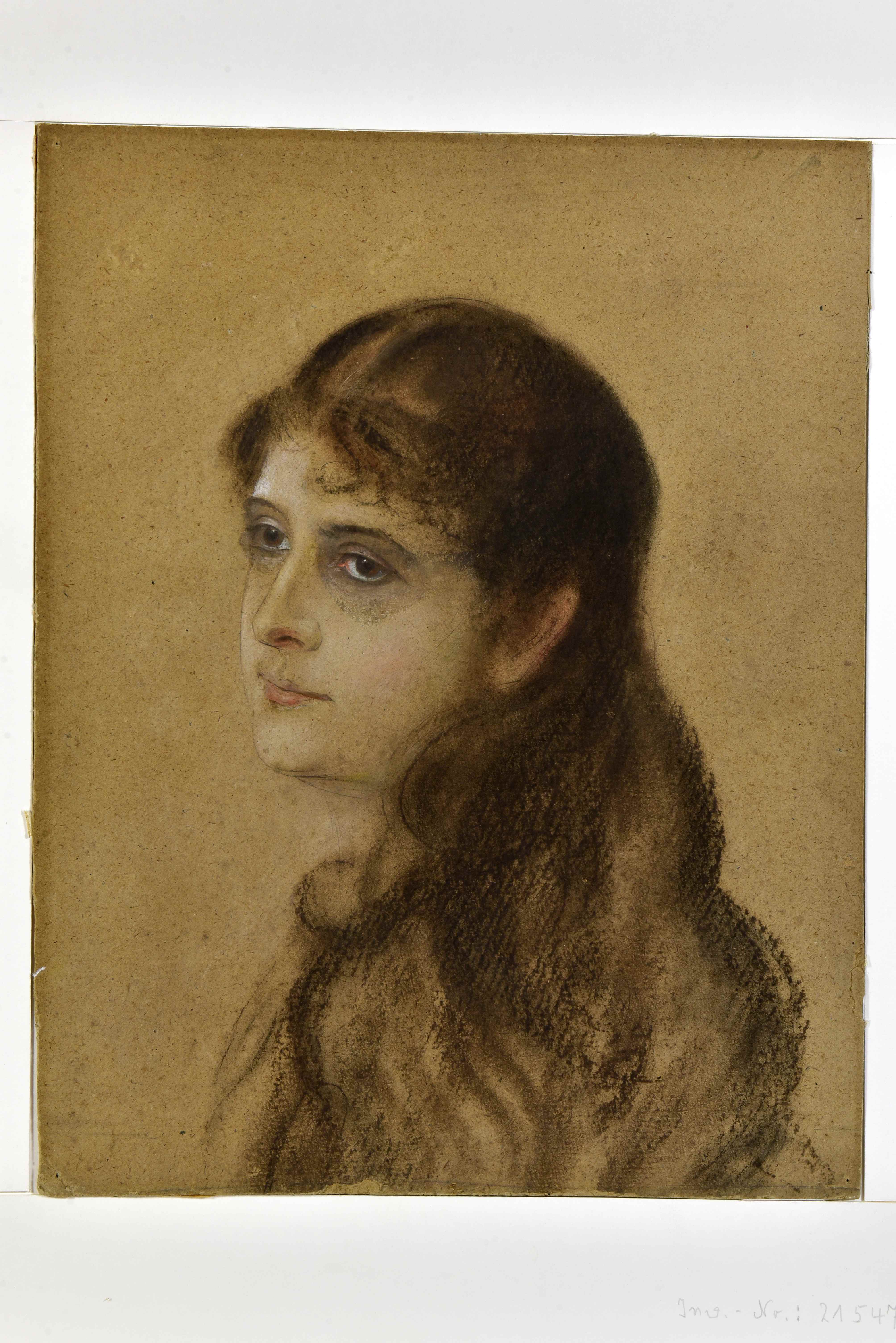 Franz von Lenbach (1836-1904), Junge Frau, Pastell 47 x 36 cm, © Heinz Feußner, Hamm