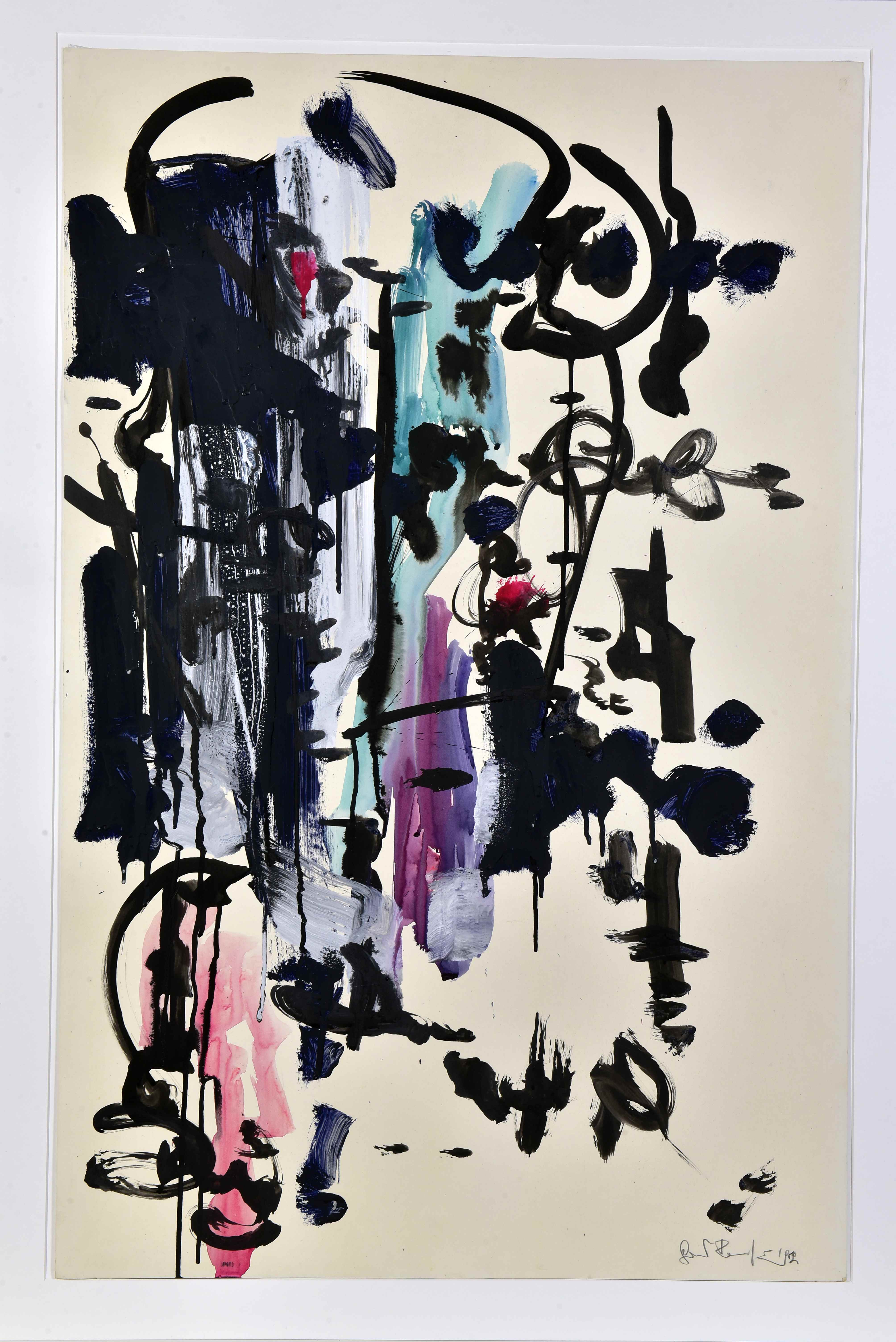 Hans Kaiser (1914-1982), An Buber, 1962, Tusche und Graphit auf weißem Karton 100 x 65 cm, © Gustav-Lübcke-Museum Hamm